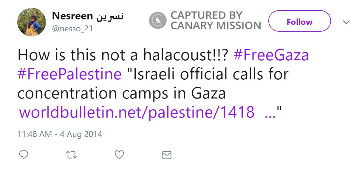 Nesreen Mustafa, Twitter - Aug 4, 2014