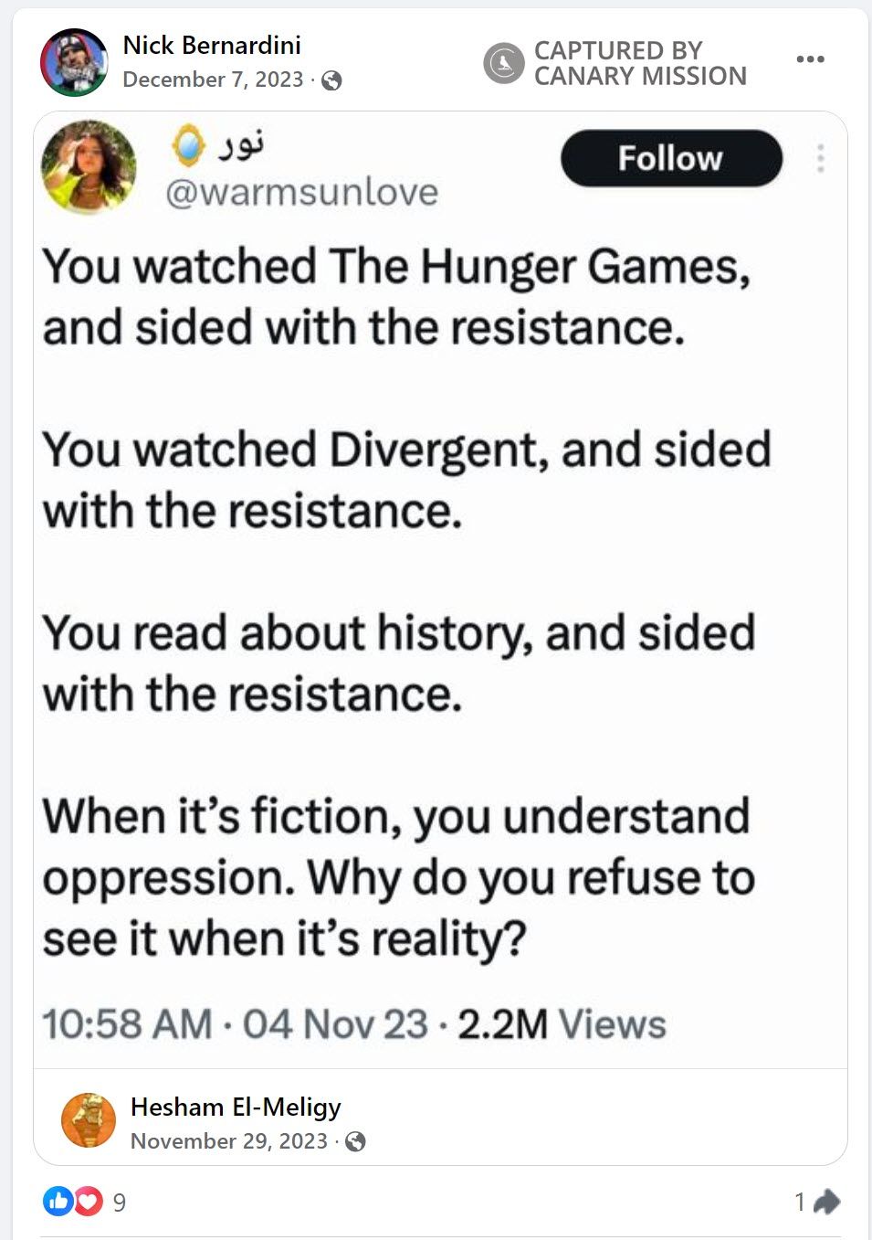 Nick Bernardini, Facebook - Dec 7, 2023