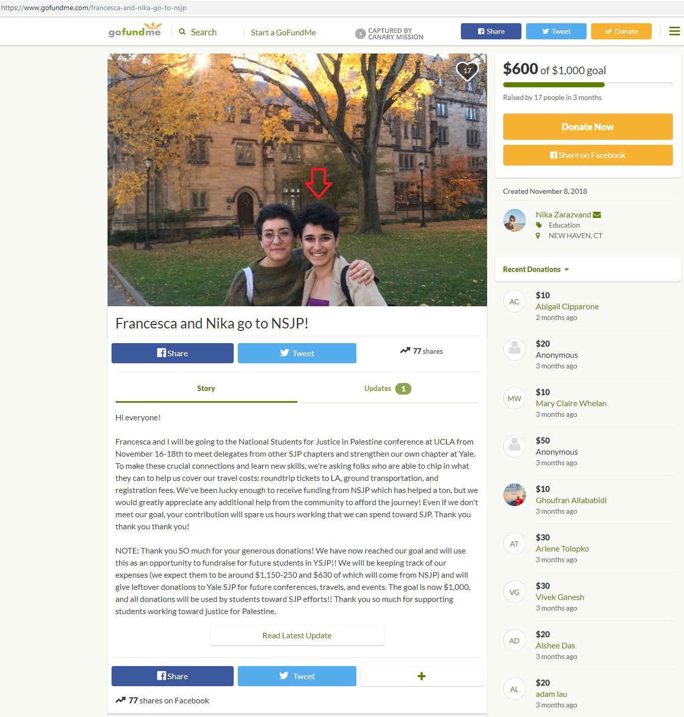 Nika Zarazvand, gofundme.com - Nov 8, 2018