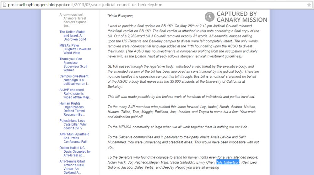 Nils Gilbertson, proisraelbaybloggers.blogspot - Invalid Date