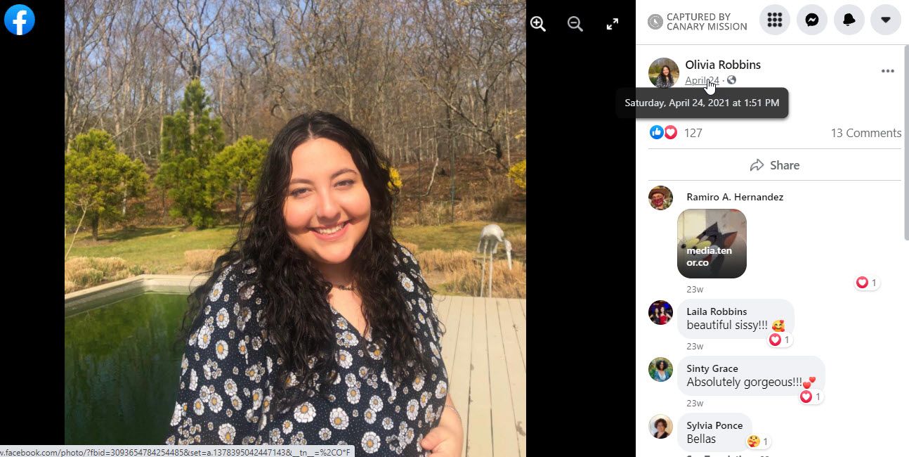 Olivia Robbins, Facebook - Apr 24, 2021