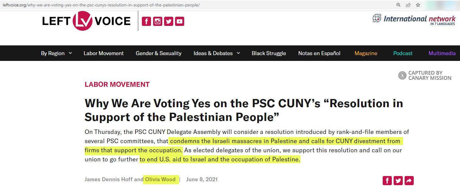 Olivia Wood, leftvoice.org - Jun 8, 2021