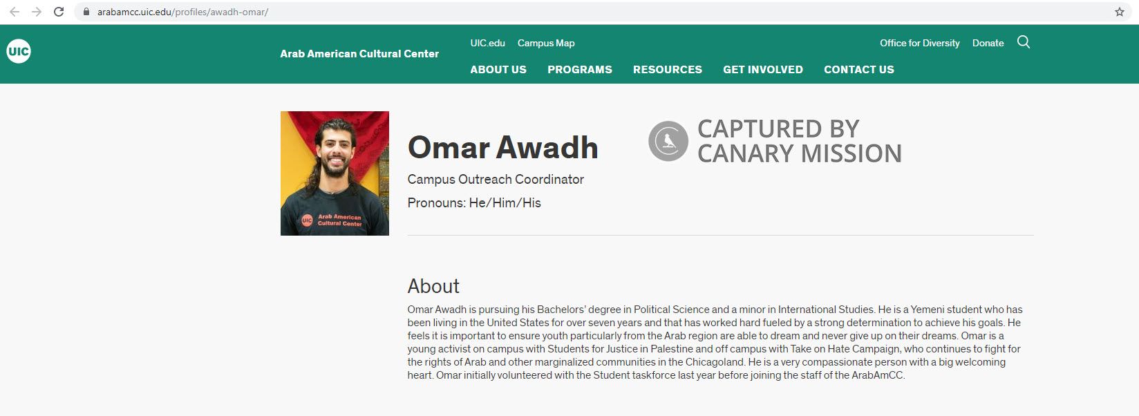 Omar Awadh, arabamcc.uic.edu - Nov 5, 2019