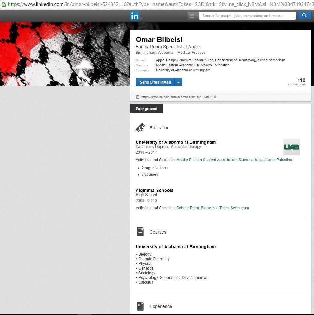 Omar Bilbeisi, LinkedIn - 27 Jul 2016