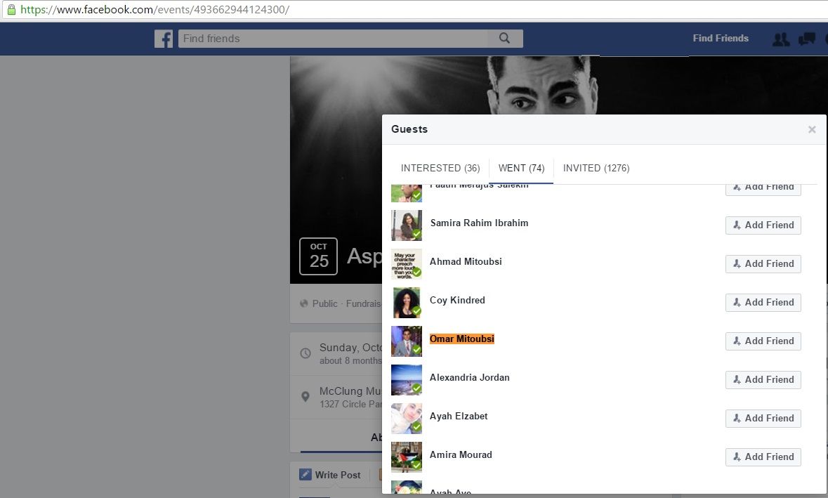 Omar Mitoubsi, Facebook - 25 Oct 2015