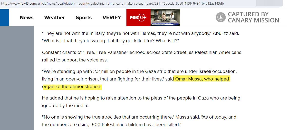 Omar Mussa, fox43.com - Oct 13, 2023