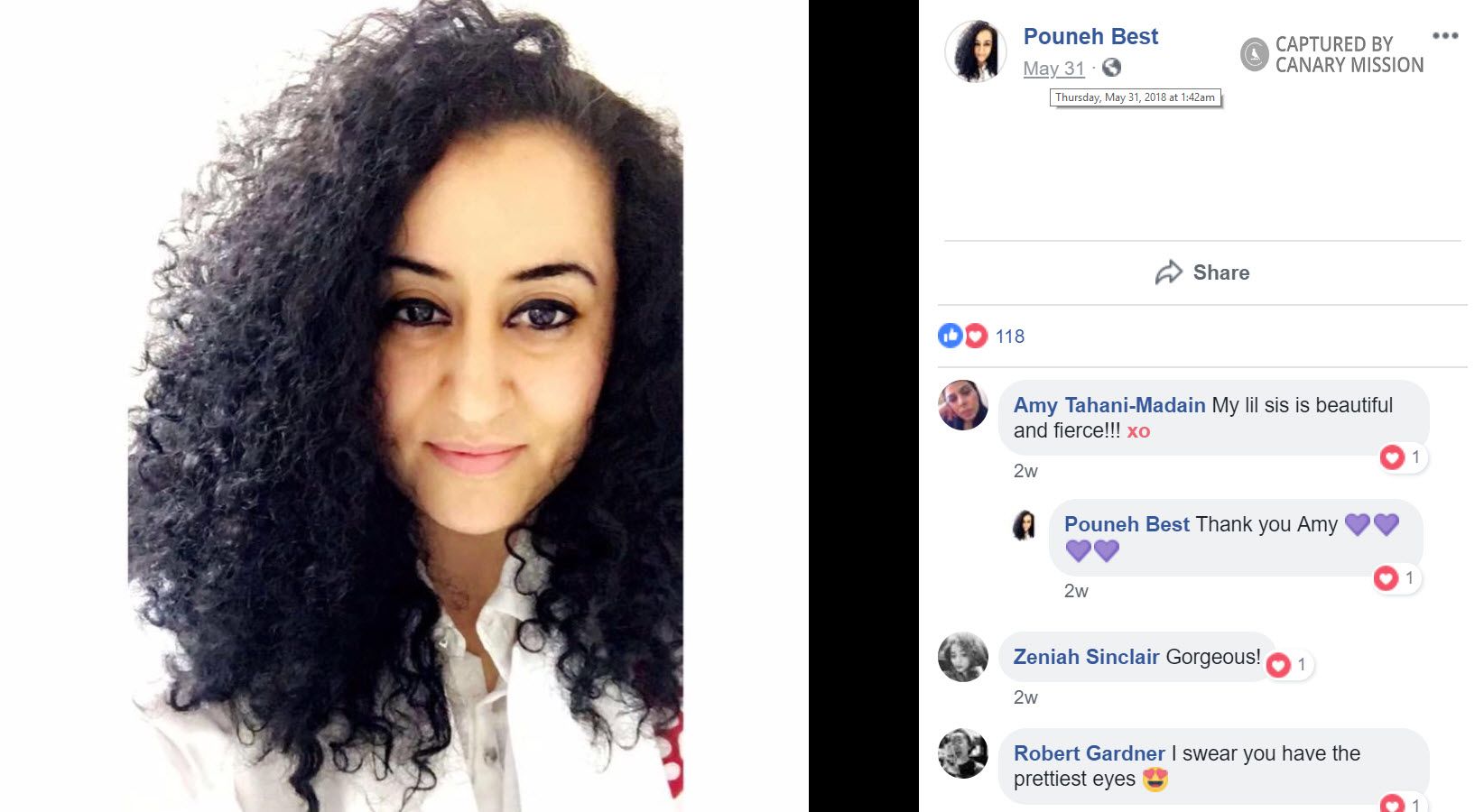 Pouneh Behin, Facebook - May 31, 2018