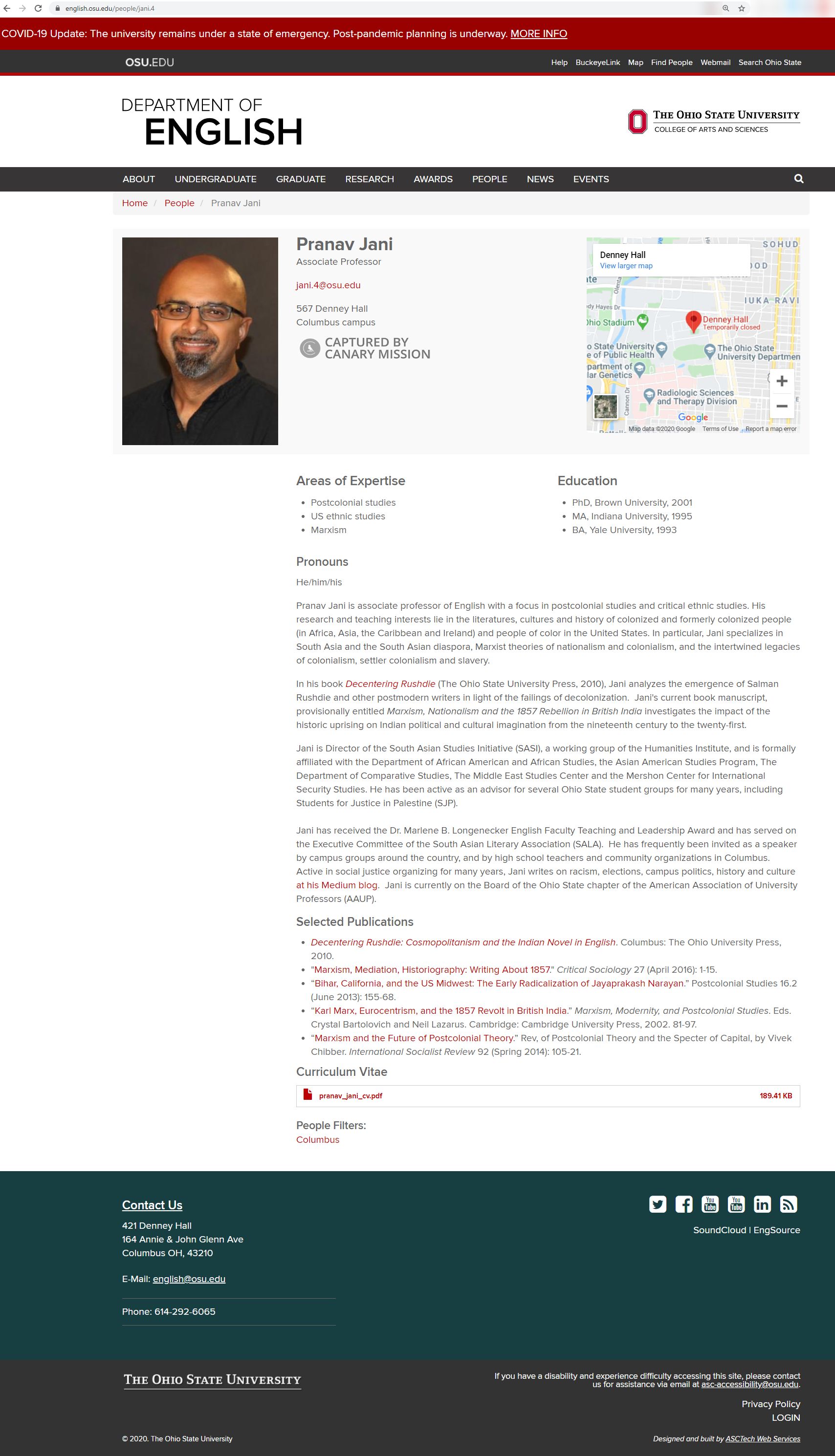 Pranav Jani, english.osu.edu - May 26, 2020