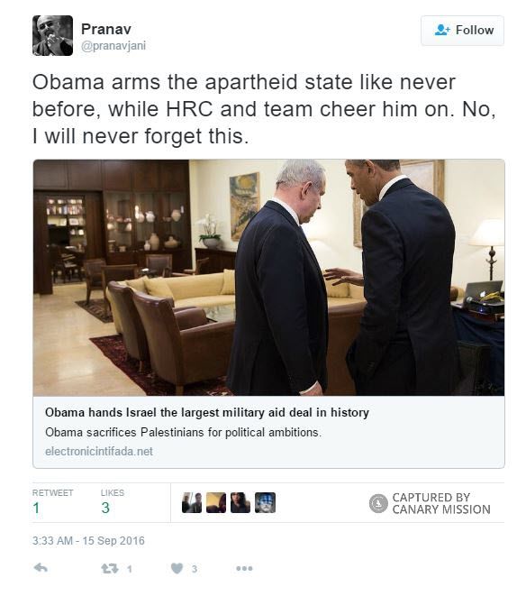 Pranav Jani, Twitter - Sep 15, 2016