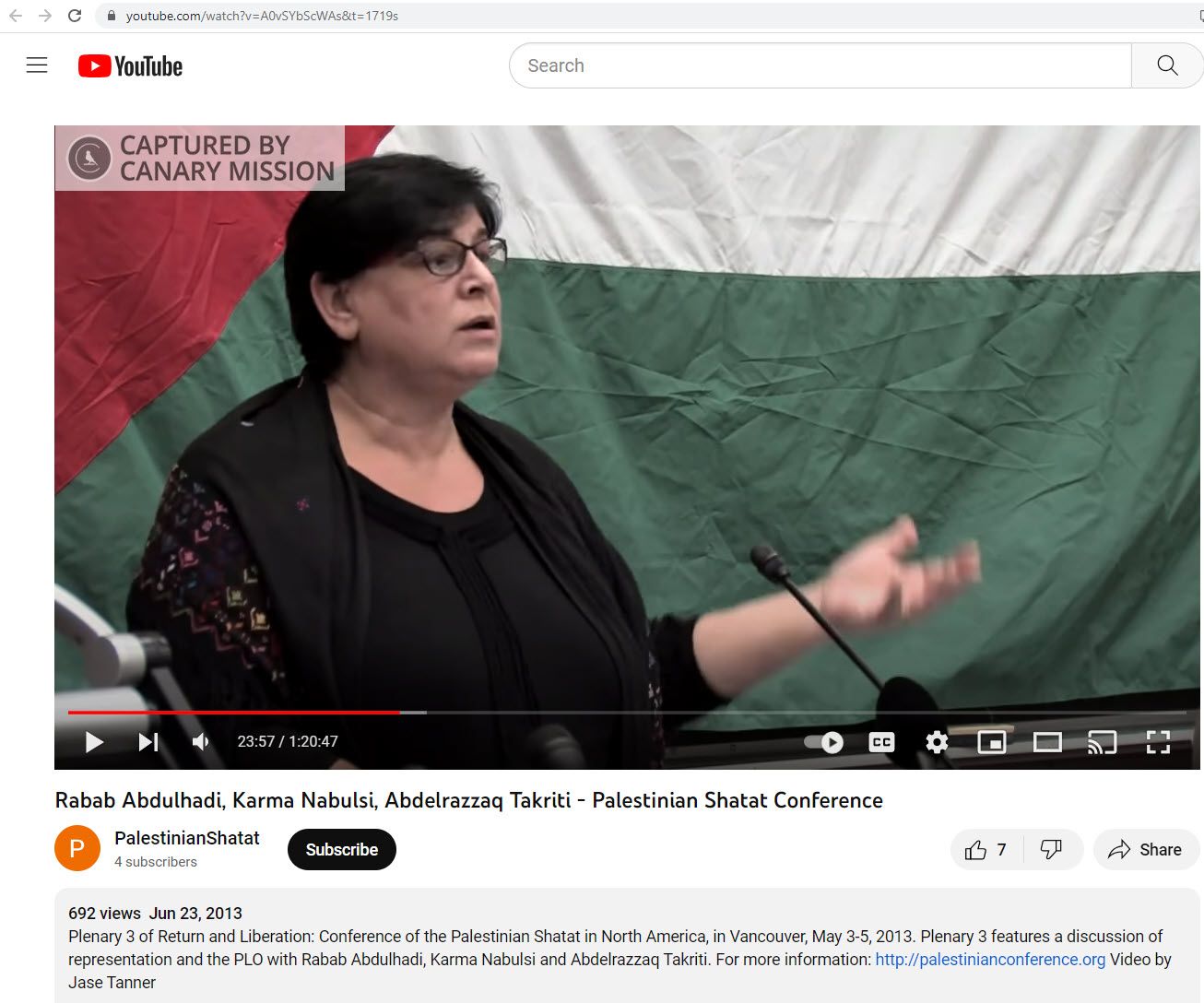 Rabab Abdulhadi, YouTube - Jun 23, 2013