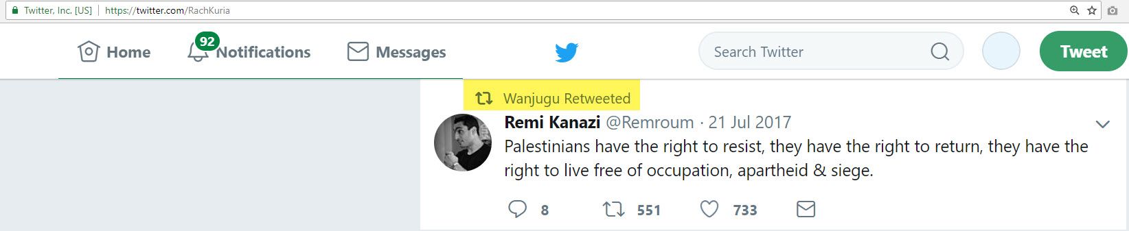 Rachel Kuria, Twitter - Jul 21, 2017