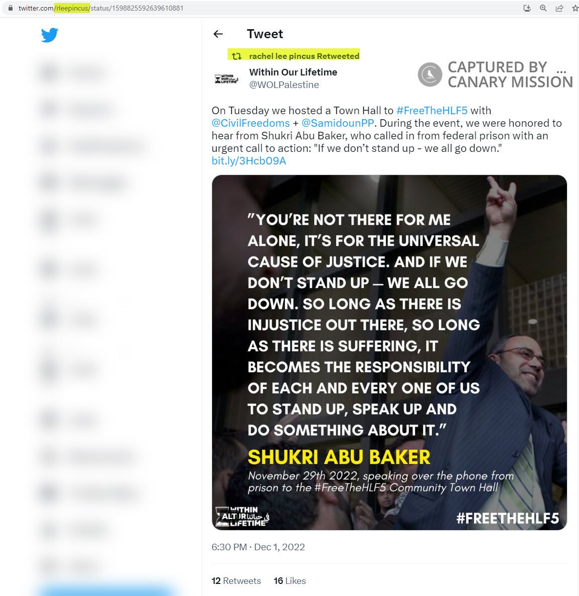 Rachel Pincus, Twitter - Dec 1, 2022