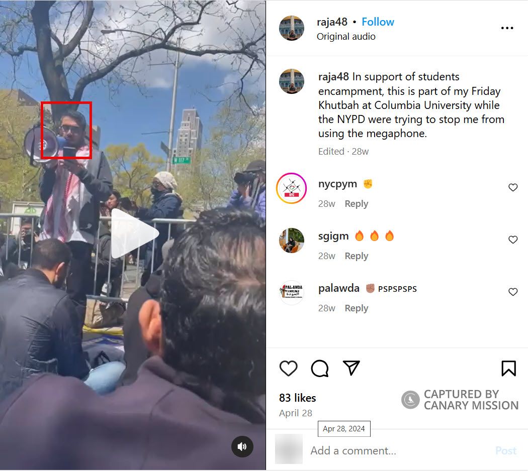 Raja Abdulhaq’s Participation in the Pro-Hamas Encampment at Columbia University