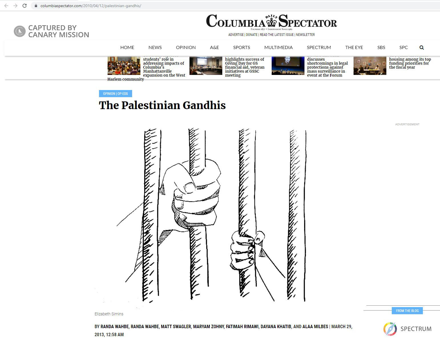 Randa Wahbe, columbiaspectator.com - Apr 12, 2010