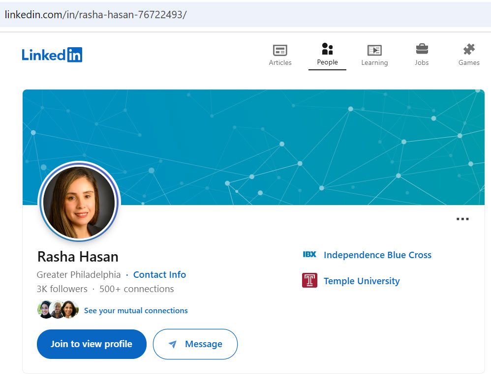 Rasha Barqawi - Senior Talent Acquisition Partner, Independence Blue Cross