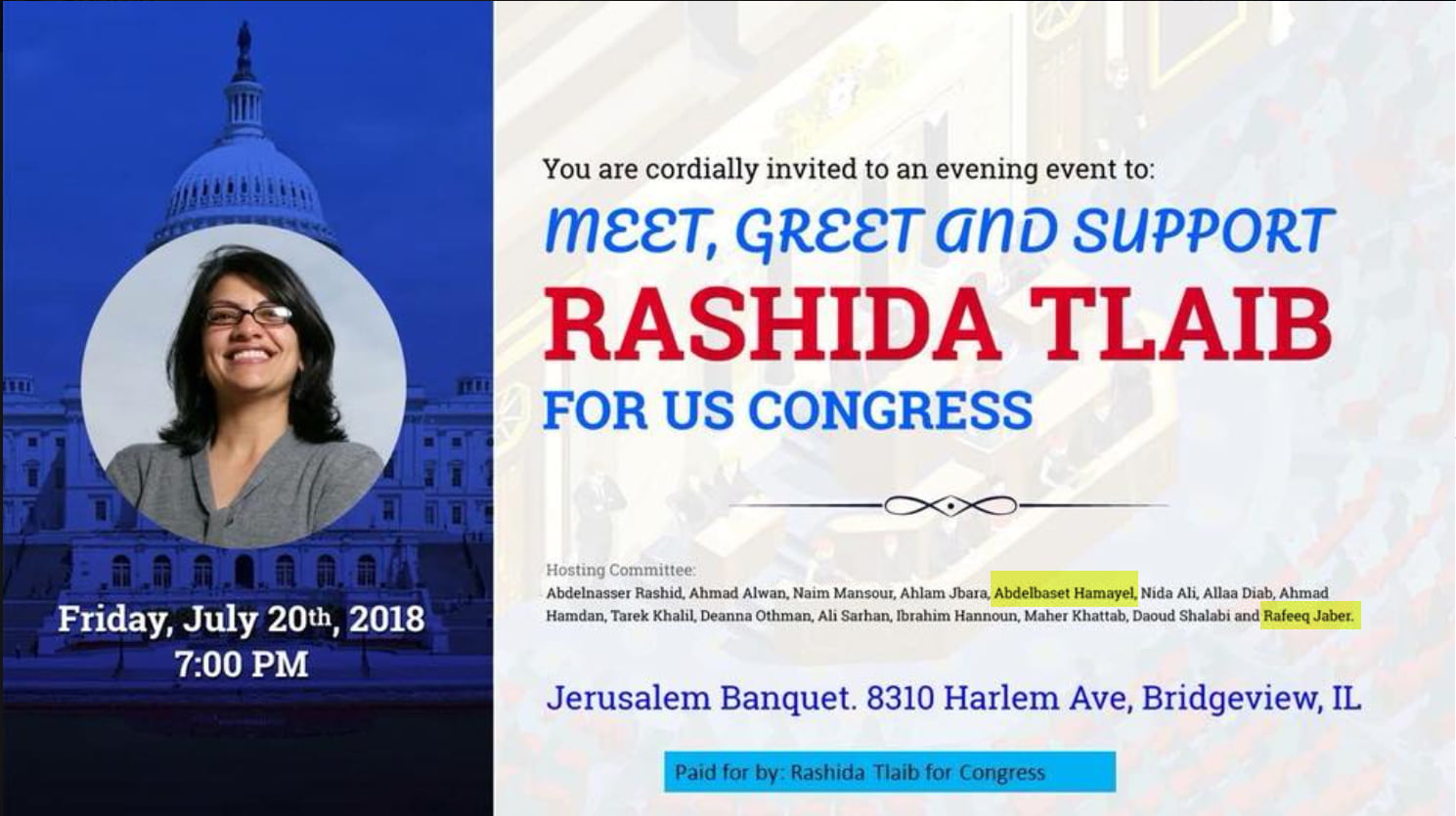 Rafeeq Jaber, Abdelbaset Hamayel fundraiser for Rashida Tlaib