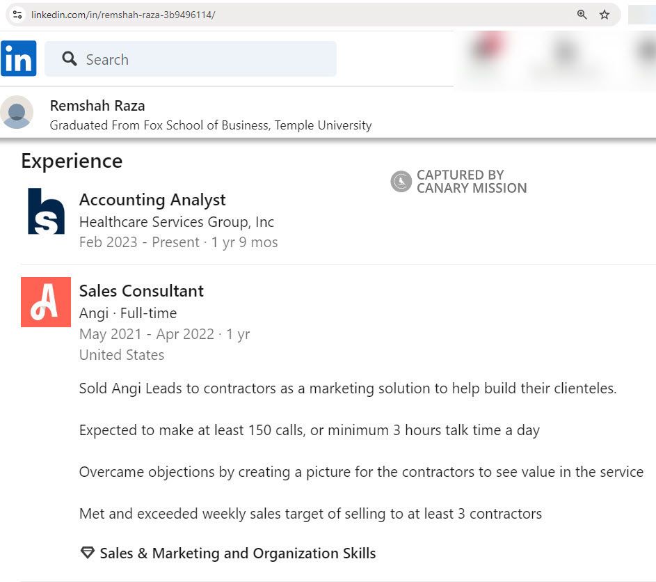 Remshah Raza, Healthcare Services Group, Inc.