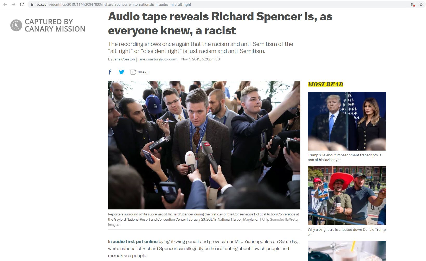 Richard Spencer, vox.com - Nov 4, 2019