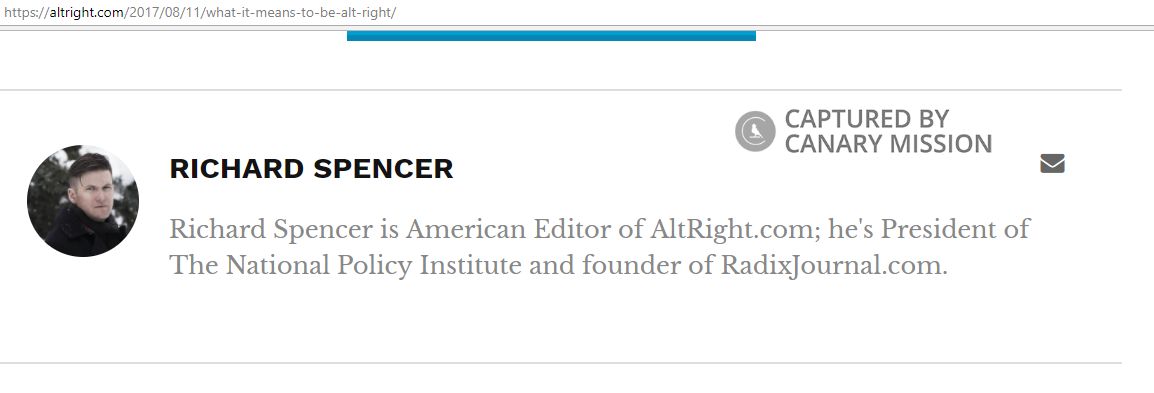 Richard Spencer, altright.com - Aug 11, 2017