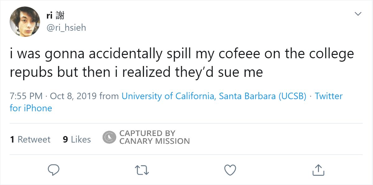 Riley Hsieh, Twitter - Oct 8, 2019