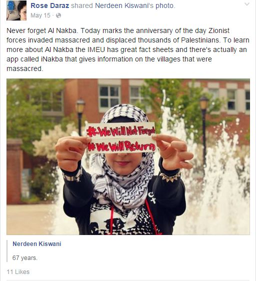 Rose Daraz, Facebook - 15 May 2014