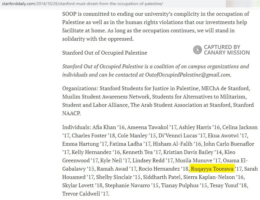 Ruqayya Toorawa, stanforddaily.com - Oct 26, 2014