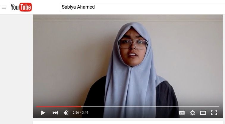 Sabiya Ahamed, Youtube - 16 Dec 2015