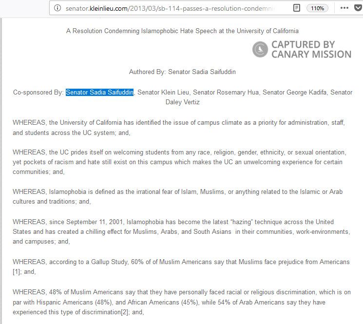 Sadia Saifuddin, senator.kleinlieu.com - Mar 1, 2013