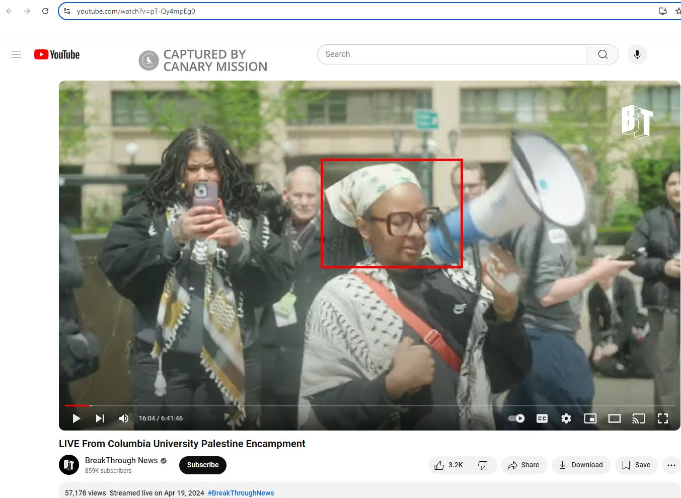 Saidi Moseley, Columbia University, led chants at and showed support for the pro-Hamas encampment at Columbia in April 2024