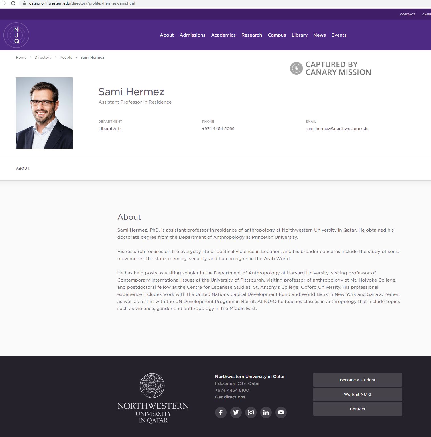 Sami Hermez, qatar.northwwestern.edu - Feb 24, 2020