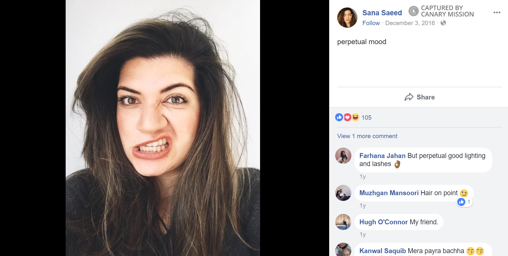 Sana Saeed, Facebook - Dec 3, 2016