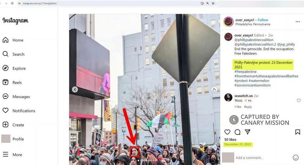 Saoirse Maguire’s protest appearance, Xmas Is Canceled. No Business As Usual In A Genocide. 1