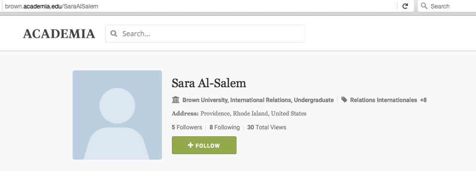 Sara Al-Salem, brownd.academia.edu - 04 Apr 2016