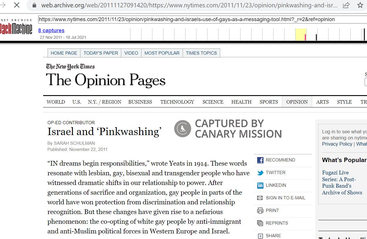 Sarah Schulman, nytimes.com - Nov 23, 2011