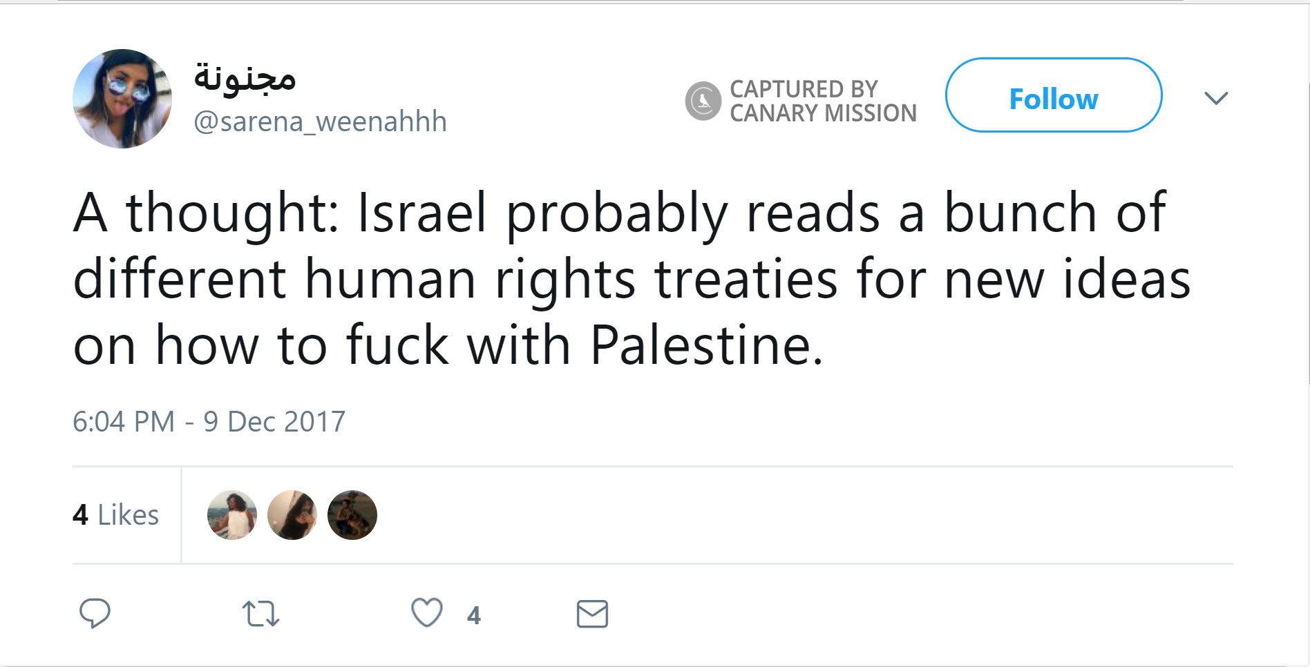 Sarena Khasawneh, Twitter - Dec 9, 2017