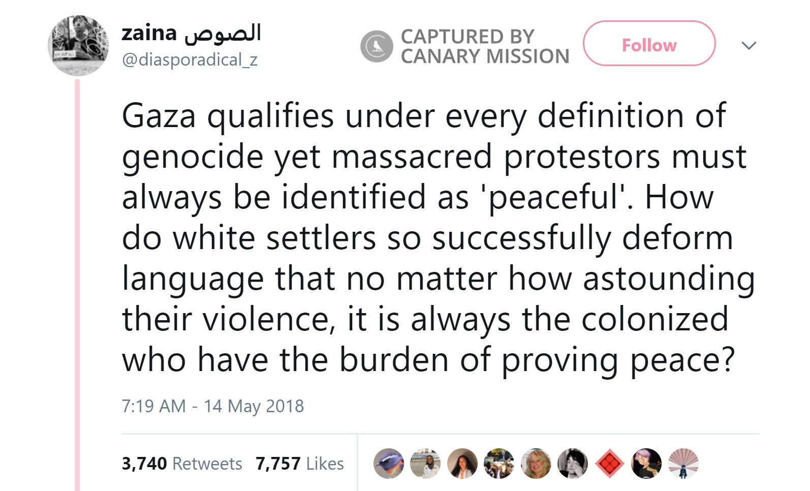 Serene Hadaya, Twitter - May 14, 2018