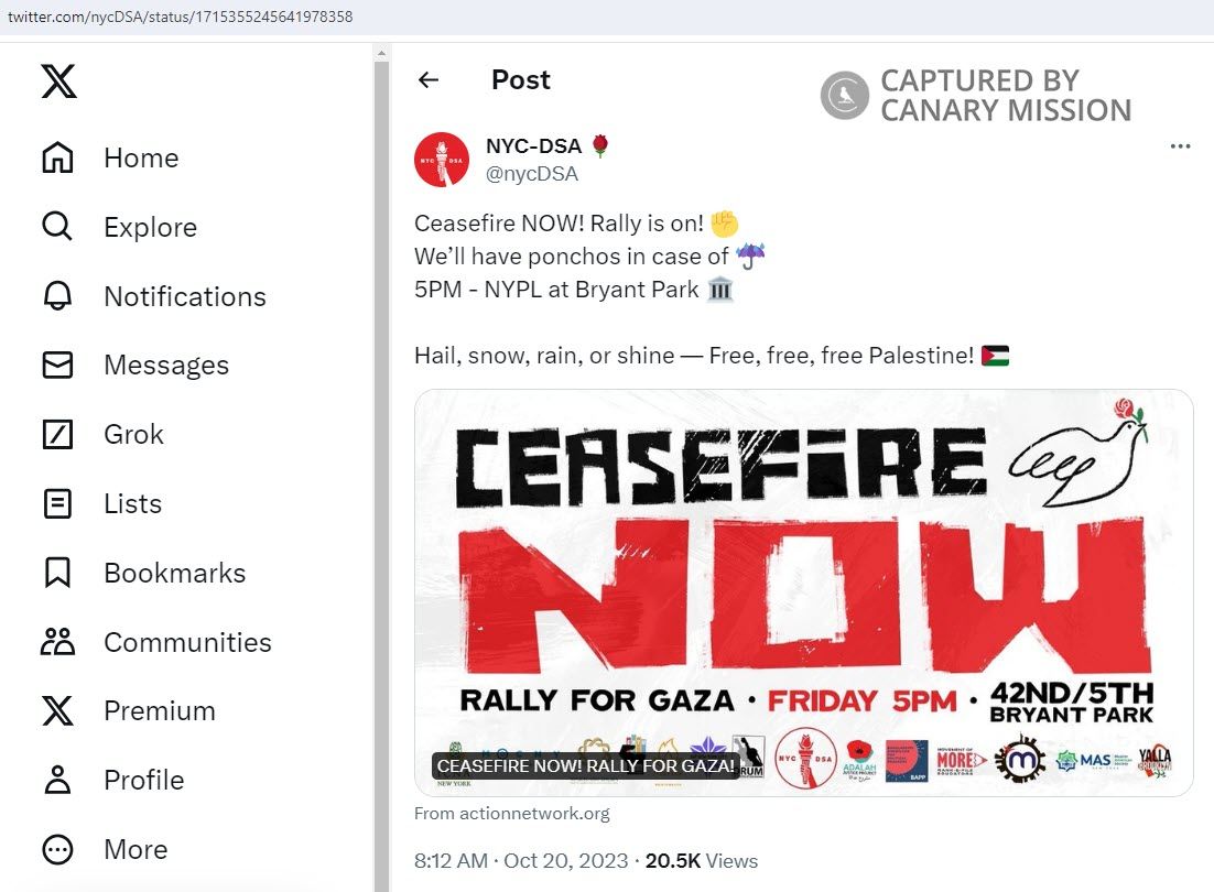 Shahana Hanif, Twitter - Oct 20, 2023