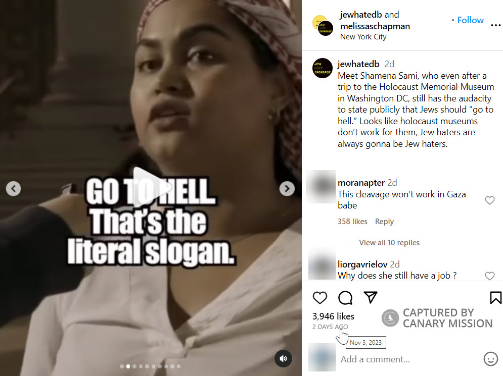 Shamena Sami, Instagram - Nov 3, 2023