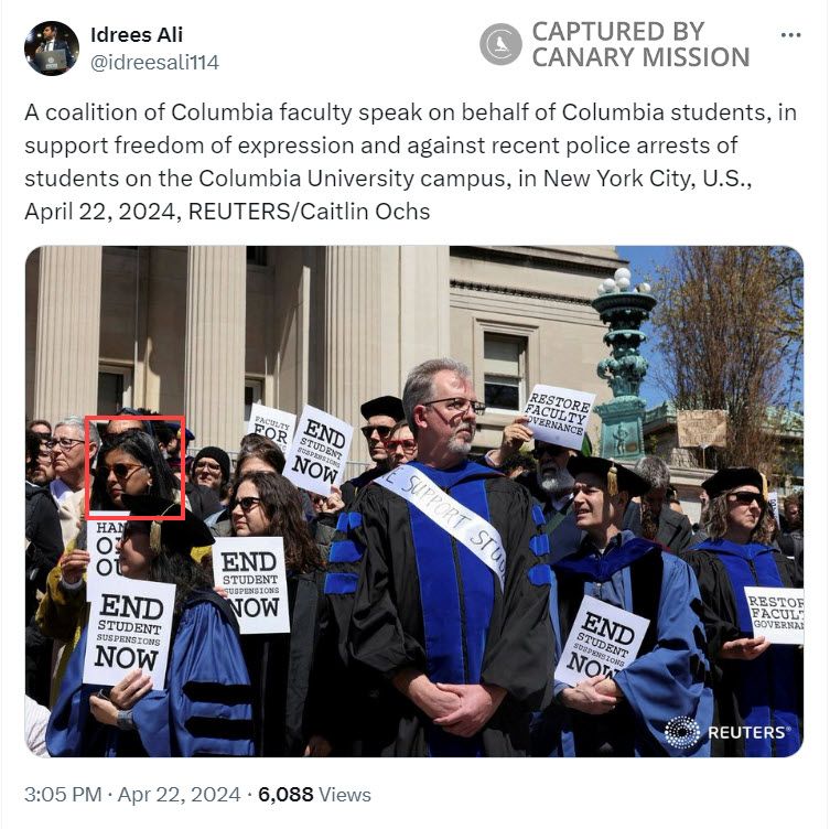 Shayoni Mitra’s Participation in the Pro-Hamas Encampment at Columbia University
