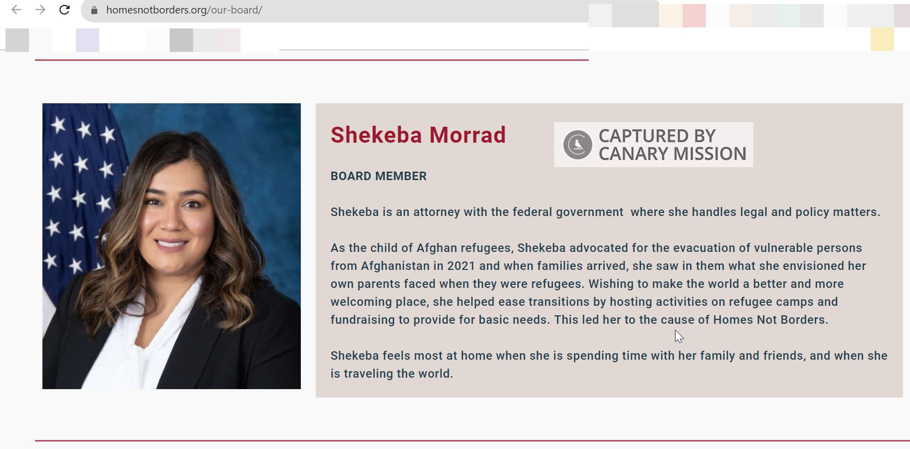 Shekeba Morrad, homesnotborders.org - Nov 13, 2023