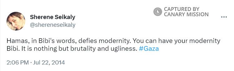 Sherene Seikaly, Twitter - Jul 22, 2014