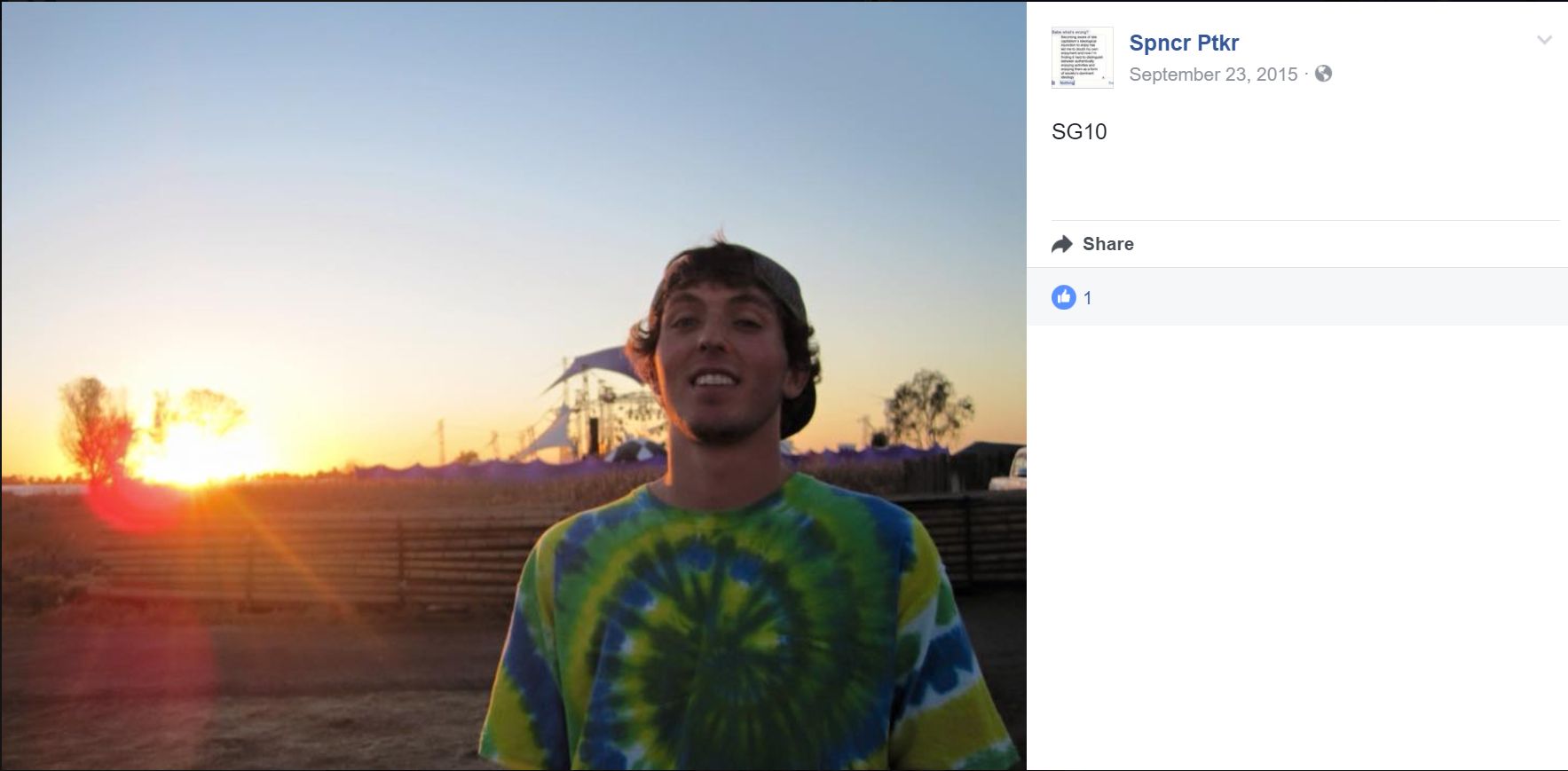 Spencer Potiker, Facebook - 23 Sep 2015