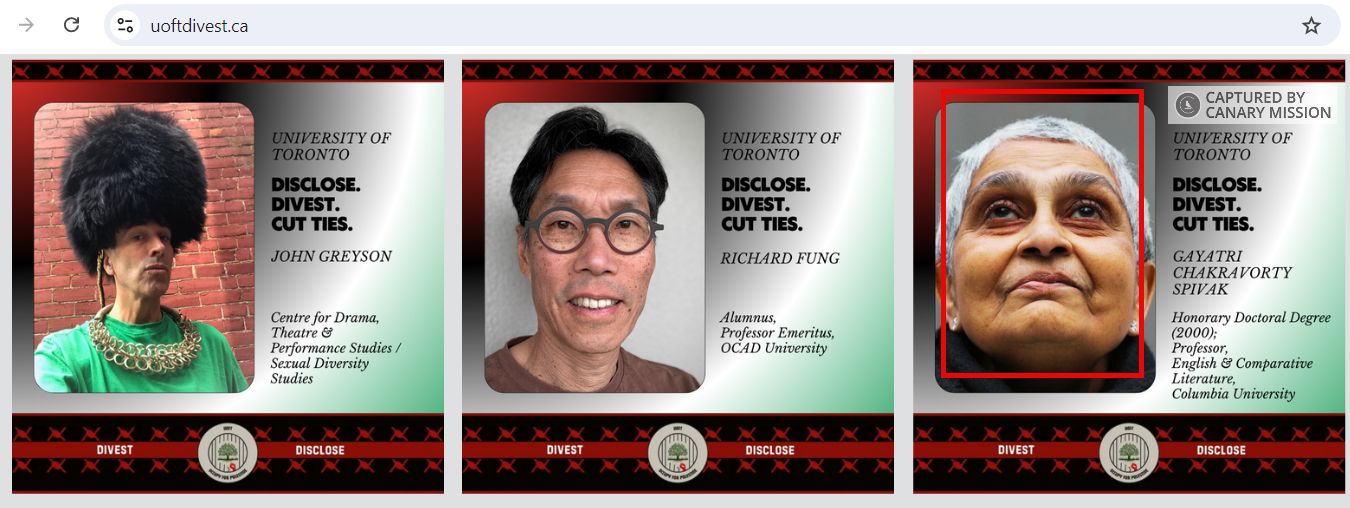 Gayatri Spivak, uoftdivest.ca - Aug 6, 2024