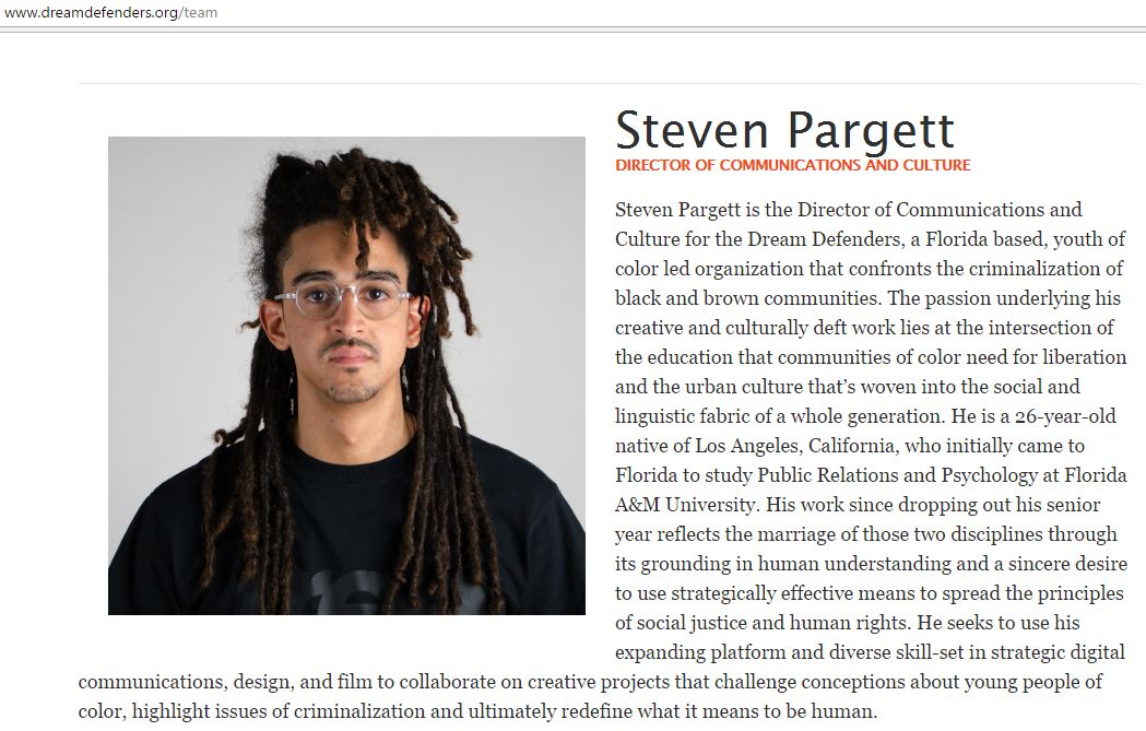 Steve Pargett, dreamdefenders.org - 8 Nov 2016