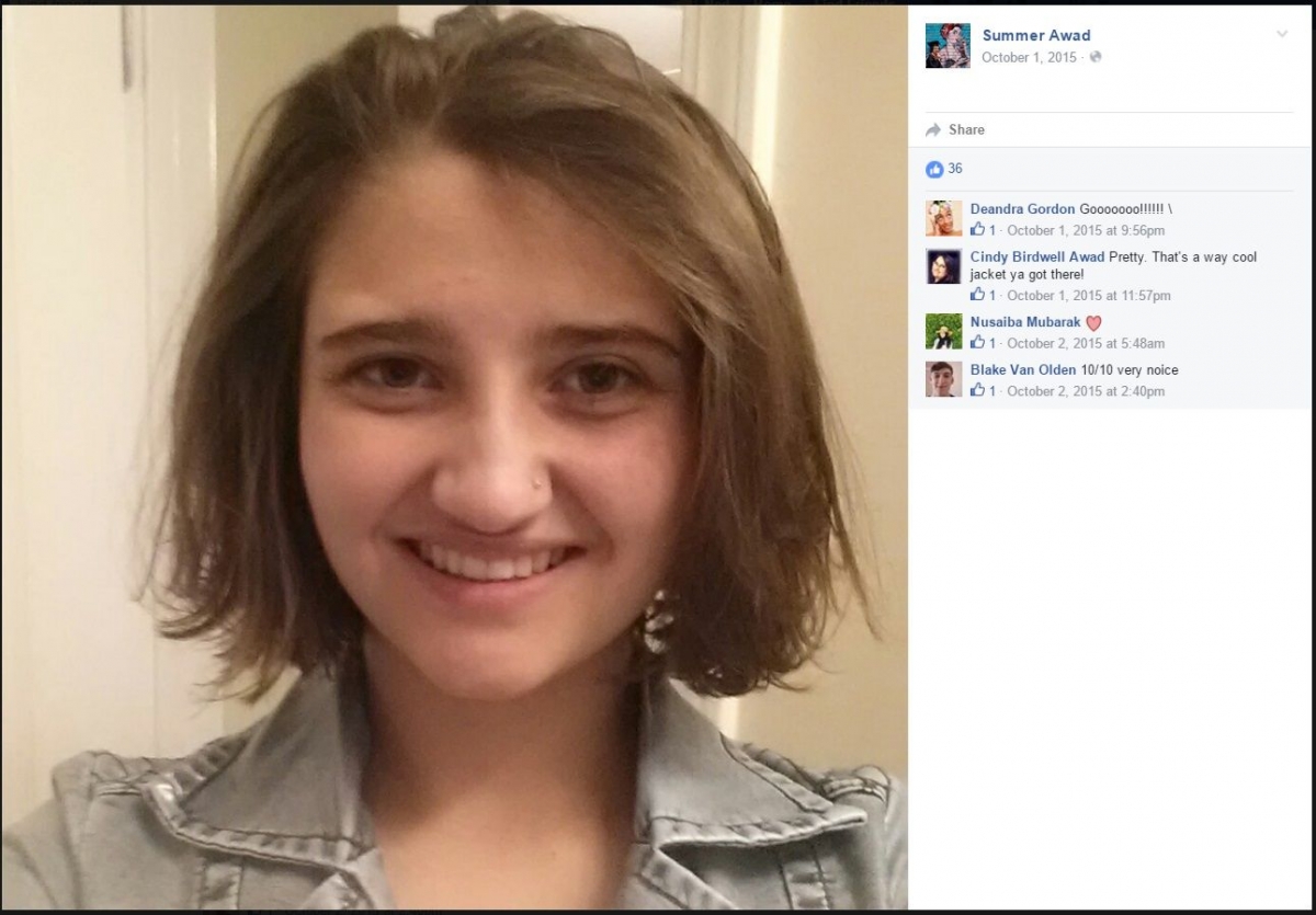 Summer Awad, Facebook - 1 Oct 2015