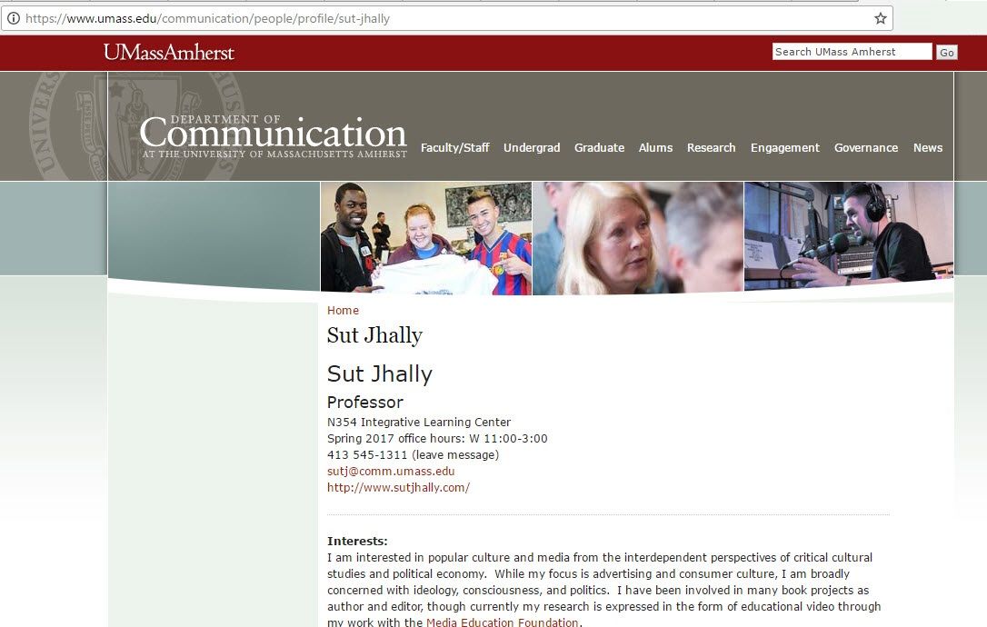 Sut Jhally, umass.edu - May 29, 2017