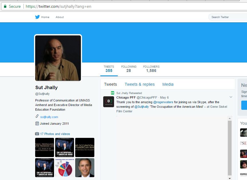 Sut Jhally, Twitter - Jun 1, 2017