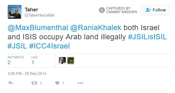 Taher Herzallah Twitter Sep 29 2014