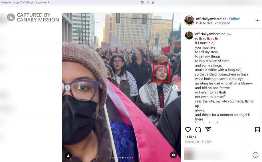 Tala Abdeljaber’s protest appearance, Flood Philly For Gaza 1