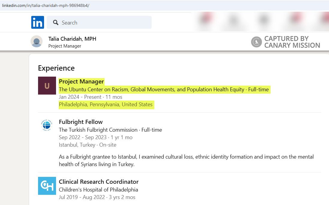 Talia Charidah, Project Manager, The Ubuntu Center